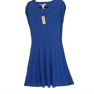 Studio M Fit And Flare Mona Blue Knit Dress